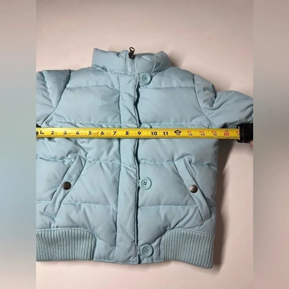 Gap Kids Girls Blue Puffer Coat Fleece Outerwear Size M(8) No Hood See Desc